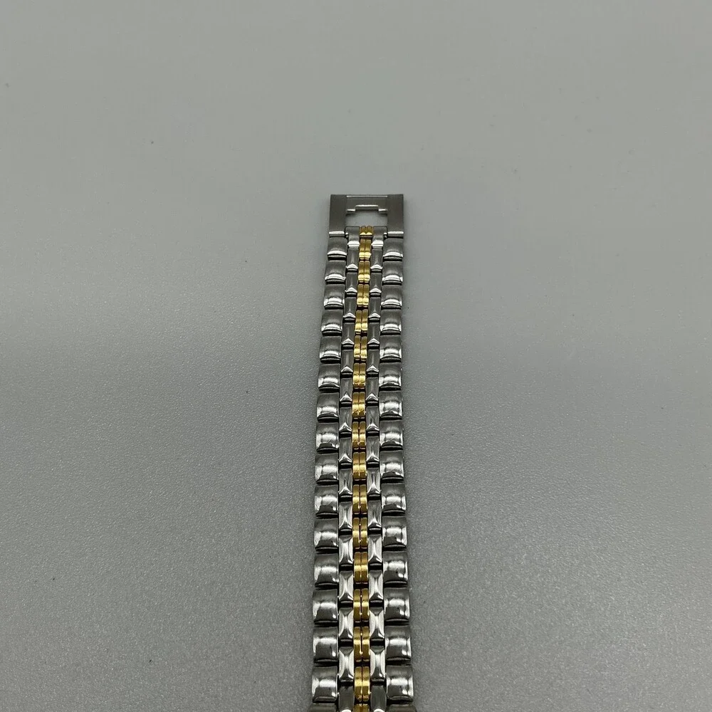 Bulova Womens Watch 24mm White Dial Two Tone Stainless Date New Battery 7.75